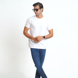 Personnalisez votre propre logo fort T-shirt blanc Concevez votre t-shirt surdimensionné avec logo-Coton de qualité, personnalisable - Product Image 2