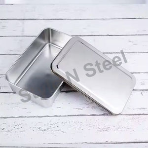 Plateau de service rectangulaire en acier inoxydable avec couvercle Plateau en métal de la meilleure qualité pour la décoration de la maison et du restaurant Technique d'émail de couleur - Product Image 3