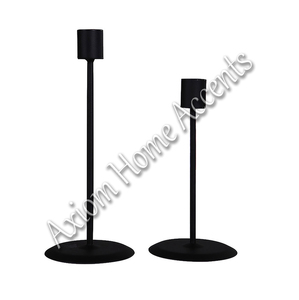 Juego de portavelas estilo Industrial Chic hecho a mano de hierro hecho a mano soportes cónicos decorativos acento de mesa por Axiom Home Accents - Product Image 6