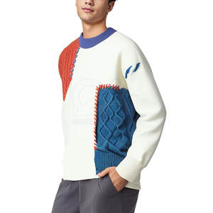 เสื้อสเวตเชิ้ตผู้ชายสไตล์สตรีทคุณภาพสูง ดีไซน์แบบคัลเลอร์บล็อก รับผลิตแบบ OEM ปรับแต่งสีได้ - Product Image 4