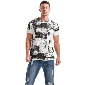 Camisetas de sublimación de cuello redondo para hombre, ropa de entrenamiento de gimnasio, Camiseta deportiva de alta elasticidad, camisetas con estampado de diseño de tinte de corbata personalizado - Product Image 5
