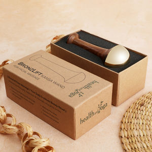 Healthandyoga bronzlift ไม้กายสิทธิ์คันซาพร้อมโดมเดี่ยวเครื่องมือความงามอายุรเวทสำหรับนวดหน้าทำความสะอาดผิวและผิวเปล่งประกายตามธรรมชาติ - Product Image 1