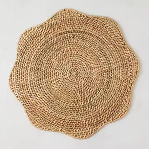 Napperon exquis en rotin naturel écologique pour mariage napperons tissés ronds pour la plaque de chargeur en osier de fête fabriquée au Vietnam - Product Image 3