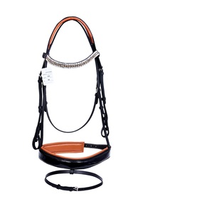 Bride de cheval en cuir véritable fantaisie avec rembourrage doux et conception réglable en cristal de strass approvisionnement en gros - Product Image 1