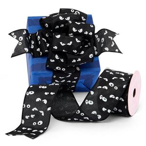 Spooky Eyes Halloween <b>Ribbon</b> Spool <b>Wired</b> <b>Ribbon</b> for Festive Decorations - Product Image 1