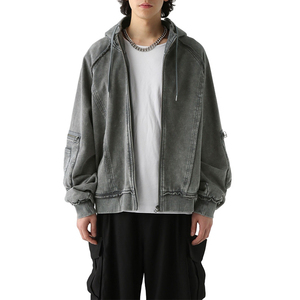 ชุดแทรคสูทผู้ชายทรงโอเวอร์ไซส์ผ้าคอตตอนหนานุ่มคุณภาพสูง สไตล์วินเทจ แต่งลายปะติด พร้อมกระเป๋าซิปแบบคาร์โก้ - Product Image 3