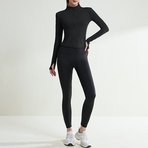 Nuevo diseño de conjuntos de Yoga para mujer, chaqueta ajustada de alta calidad, traje de entrenamiento, mallas activas, conjuntos de Fitness para gimnasio de 2 piezas - Product Image 3