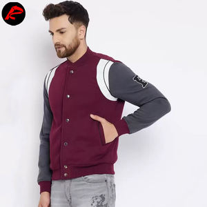 Blouson universitaire long en 100 % laine pour homme, personnalisé OEM, tendance, col montant, coupe-vent, respirant, motif enduit – Vente en gros - Product Image 2