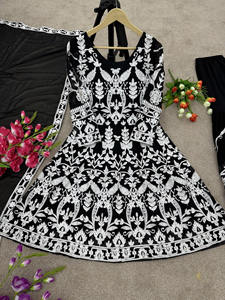 Femmes belle dernière Designer Sharara costume Palazzo Dupatta indien pakistanais lourd Faux Georgette tissu mariage et fête porter - Product Image 5