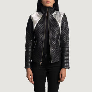 Chaqueta de Cuero Genuino para Mujer de Primera Calidad, Diseño Elegante y Ajustado con Bolsillos Decorativos, Tejido Transpirable, Venta al por Mayor - Product Image 3
