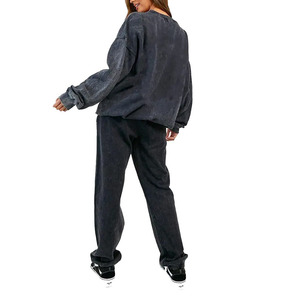 Oem Service Customized Hot Selling Luxury High Quality Tracksuit <b>Tie</b> Die Grey Color Sweat Suit <b>For</b> <b>Women</b> - Product Image 6