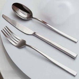 Cena de acero inoxidable Creativo Reutilizable Full Martillado Mango de oro rosa Acero inoxidable Plateado Cubiertos - Product Image 5
