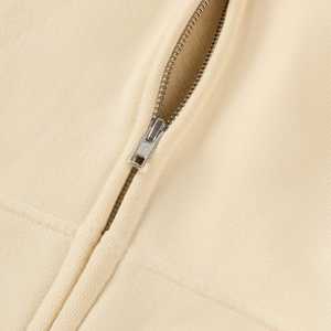 Custom Drop Shoulder Crop Boxy Fit Heavyweight Hip Hop Anti Shrink Zip Up Hoodies Algodón de alta calidad Streetwear Zip Up Hoodie - Product Image 4