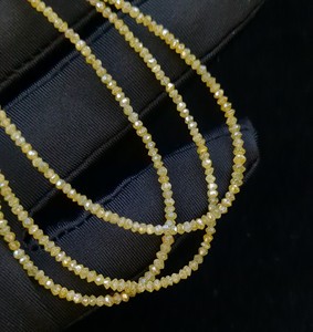 Yellow Diamond Faceted Rondelle <b>Stone</b> <b>Beads</b> Handmade Necklace Bracelet Making Wholesale Premium Quality Natural Yellow Diamond - Product Image 1