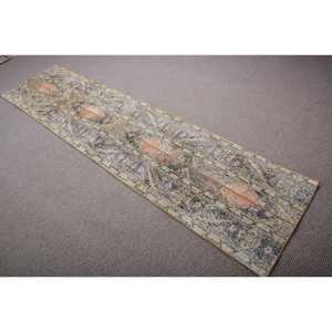 Tapis turc vintage 2,1x8,8 pieds, tapis patchwork marron - Product Image 4