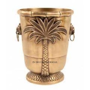 Diseñador de palmeras Totalmente de alto grado Chapado en oro Lujoso calidad Metal Hecho Bebidas Tinas Vino y cubo de hielo en el precio más bajo - Product Image 1