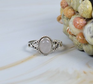 <b>Boho</b> Style Natural Pink Rose Quartz 925 Sterling <b>Silver</b> Gemstone Designer <b>Ring</b> Oval Cut October Birthstone Wedding Engagement - Product Image 3