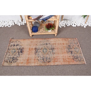 Alfombra de lana naranja y Beige, área grande, 9x12, diseño de retazos rectangulares rústicos para dormitorio, sala de estar, pasillo, Material PP con respaldo de látex - Product Image 1