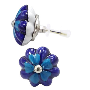 Bleu céramique bouton porte tiroir armoire poignée tire cuisine commode chambre extérieur entrepôt salon hôtel école hôpital - Product Image 2