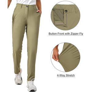 Pantalones de golf personalizados para mujer con ajuste personalizado Estilo Delgado Diseño elástico Material transpirable Opciones Etiquetas Logo bordado - Product Image 4