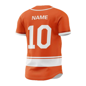 เสื้อเบสบอลแบบระบายอากาศสั่งทำพิเศษ คุณภาพสูง ผลิตจากโพลีเอสเตอร์ 100% พร้อมปักชื่อทีมและโลโก้ ดีไซน์เรียบง่ายแบบสองสี - Product Image 4