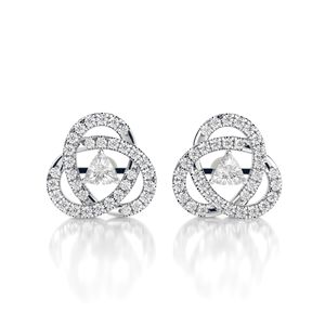 Boucles d'oreilles torsadées en diamant taillé trillion pour femme - Product Image 1