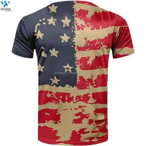 Camiseta personalizada para hombre con sublimación de bandera americana Nuevo diseño Camiseta personalizable por sublimación - Product Image 2
