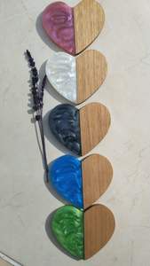 DEPUIS Ensemble de sous-verres en résine époxy de qualité avec effet océan Dessous de verre rond carré décoratif en résine époxy par Craftsy Home - Product Image 4