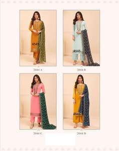 Shalwar Kameez de Algodón y Seda de Alta Calidad para Mujer, Estilo Indio-Pakistaní para Fiestas, Disponible en Colores Personalizados - Product Image 6