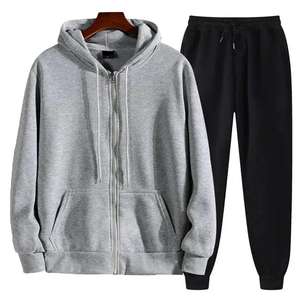Ensemble survêtement 2 pièces pour homme, de haute qualité, d'hiver, écologique, à capuche, coupe-vent, en coton lourd, avec pantalon empilé et sweat-shirt - Product Image 2
