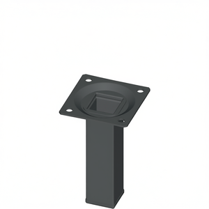 ELEMENT SYSTEM Juego de 4 Patas para Muebles, Color Negro RAL 9005, 25 x 25 mm, 600 mm de Altura, con Placa Atornillable para Estantes y Muebles de Almacenamiento - Product Image 3