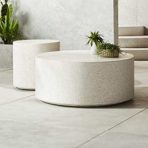 Venta caliente moderno Simple blanco redondo terrazo consola Mesa taburete lateral macetas y jardineras únicas para el hogar o el jardín - Product Image 1