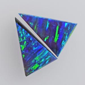 Boucles d'oreilles assorties 15x10x2 MM, fabrication de bijoux, paire de pierres précieuses, styliste, fournisseur d'opale fait à la main, paire d'opale de feu bleu vert étincelant - Product Image 2