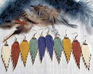 Boucles d'oreilles pendantes faites à la main avec perles, nouveau design très demandé, pour usage quotidien, artisanat indien de broderie - Product Image 3