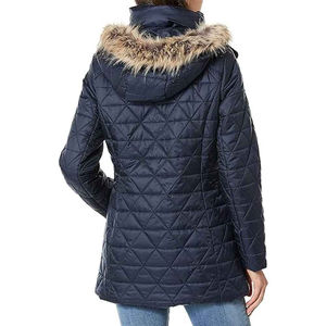 Chaqueta de Moda para Mujer, Chaqueta Informal de Invierno, Gruesa, Cálida, con Capucha y Cuello de Piel, Chaquetas Parka para Mujer, Transpirables, OEM, Nailon Crudo - Product Image 5
