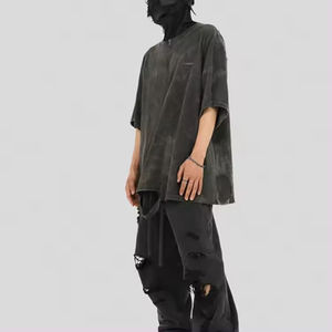 T-shirt personnalisé lavé à l'acide avec épaules tombantes Vêtements pour hommes Gym Wear Bulk mens t-shirts - Product Image 4