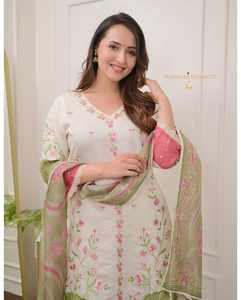 Conjunto Kurti de alta calidad con Dupatta y Palazzo a juego para oficina y ropa festiva disponible a precios asequibles - Product Image 4