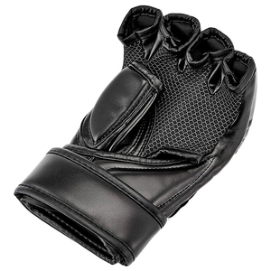 Gants de MMA demi-doigts en cuir et PU avec support de poignet à boucle auto-agrippante, évacuation de l'humidité, légers, pour l'entraînement de boxe et arts martiaux, unisexe - Product Image 2