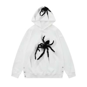 Sweat à capuche vintage avec logo personnalisé, coupe-vent, style hip-hop, streetwear, fermeture éclair, haute qualité, effet délavé - Product Image 4