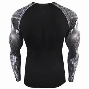 Quick Dry Polyester Spandex <b>Long</b> <b>Sleeve</b> Compression Fitness <b>Gym</b> Training <b>Tops</b> Male Clothing <b>Men's</b> Surfing Rash Guard T Shirt - Product Image 5