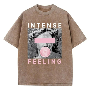 Custom Puff Printing Logo Streetwear <b>Acid</b> Wash T-shirts Men's Oversized <b>Drop</b> Shoulder Heavyweight Boxy Fit Blank T Shirt for Men - Product Image 4