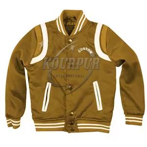 2025 vente chaude couleur personnalisée Logo hommes soie Satin col montant Bomber veste à la mode en gros Varsity vestes Pakistan - Product Image 3