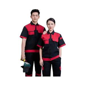 Conjunto de Ropa de Trabajo de Alta Visibilidad para Mujer, Estilo Vietnamita, Negro y Rojo, Manga Corta, Cómodo, Nuevo, Transpirable y Duradero FMF - Product Image 5