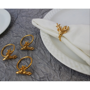 Accessoires de serviette de table de concepteur attrayant porte-serviettes en métal doré noël et tout anneau de serviette décoratif festif en vente - Product Image 3