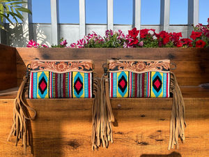 Manta con silla de montar hecha a mano Real, bolsos de cuero con herramientas, bolsos cruzados de cuero azteca de alta calidad, bolsos multicolores Vintage - Product Image 2