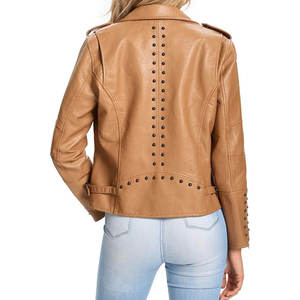 Quantité minimale de commande bas conception OEM personnalisée veste en cuir pour femmes à vendre prix raisonnable séchage rapide veste en cuir pour femmes - Product Image 4