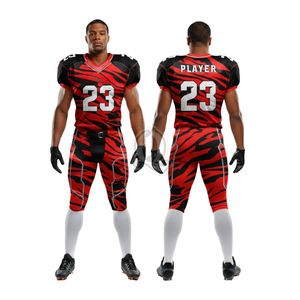 Conjunto de camiseta y pantalones de equipo blanco rojo sublimado diseño personalizado uniforme de fútbol americano de alta calidad OEM ODM - Product Image 4