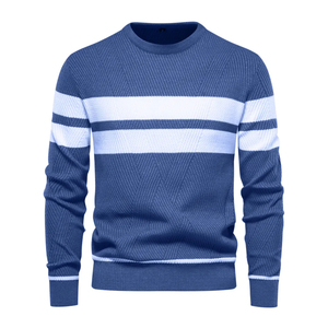 Pull en maille classique pour homme, anti-froissement, design intemporel, coupe confortable, idéal pour les tenues décontractées de bureau, les fêtes - Product Image 1