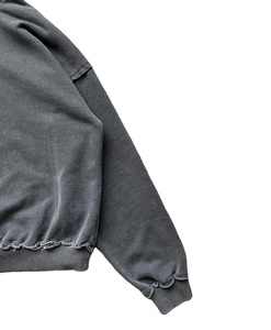OEM de alta calidad 100% de lana de algodón lavado ácido Sudadera con capucha desgastada Unisex de gran tamaño Zip Up Hoodie2025 - Product Image 4