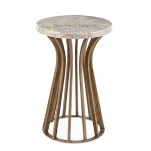 Table d'appoint ronde en fil métallique noir/cuivre au design haut de gamme pour la maison salon décor meubles Table gigogne faite à la main - Product Image 3